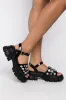 AZALEA WANG PUSH THE LIMIT FLATFORM SANDAL IN BLACK sold by AKIRA