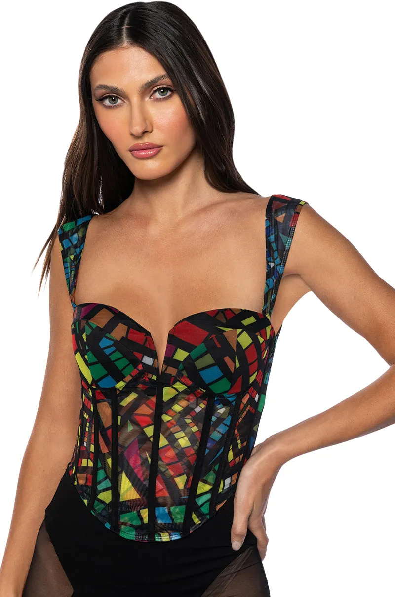 SUNDAY CANDY MESH CORSET sold by AKIRA product image thumbnail 2