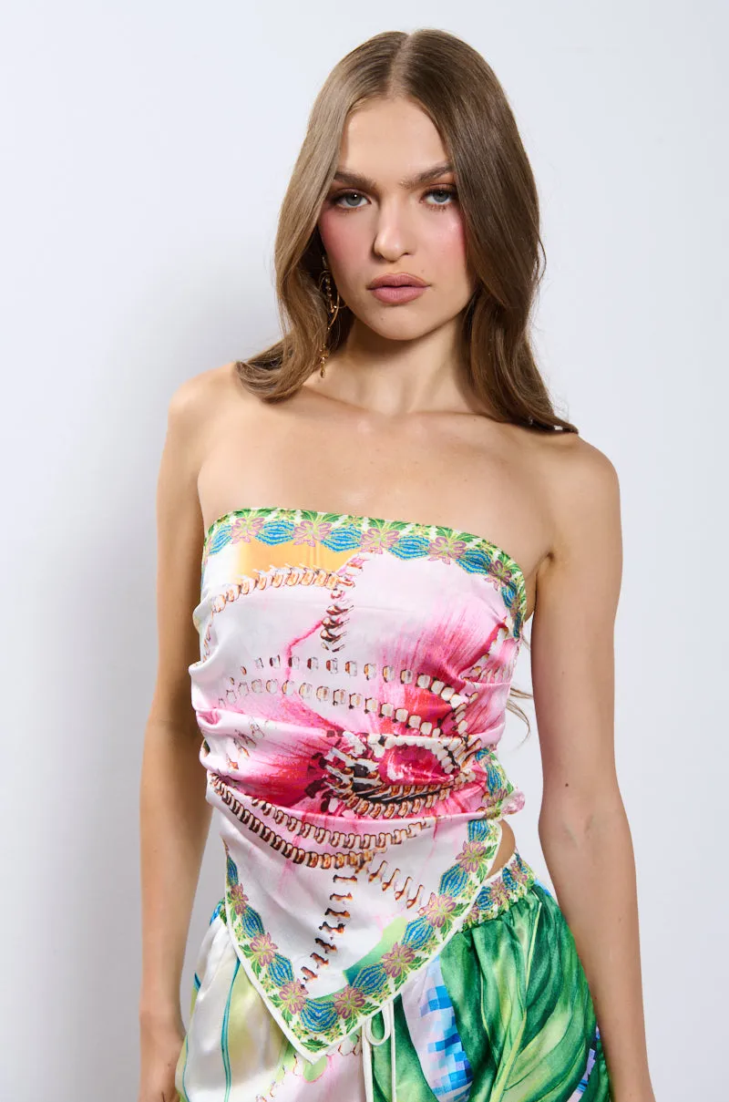 TAKE ME TO THE COAST SATIN STRAPLESS TOP sold by AKIRA product image thumbnail 2