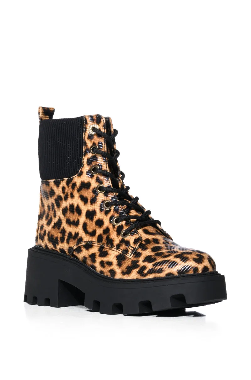 AZALEA WANG ESPECIAL LEOPARD COMBAT BOOTIE sold by AKIRA product image thumbnail 3