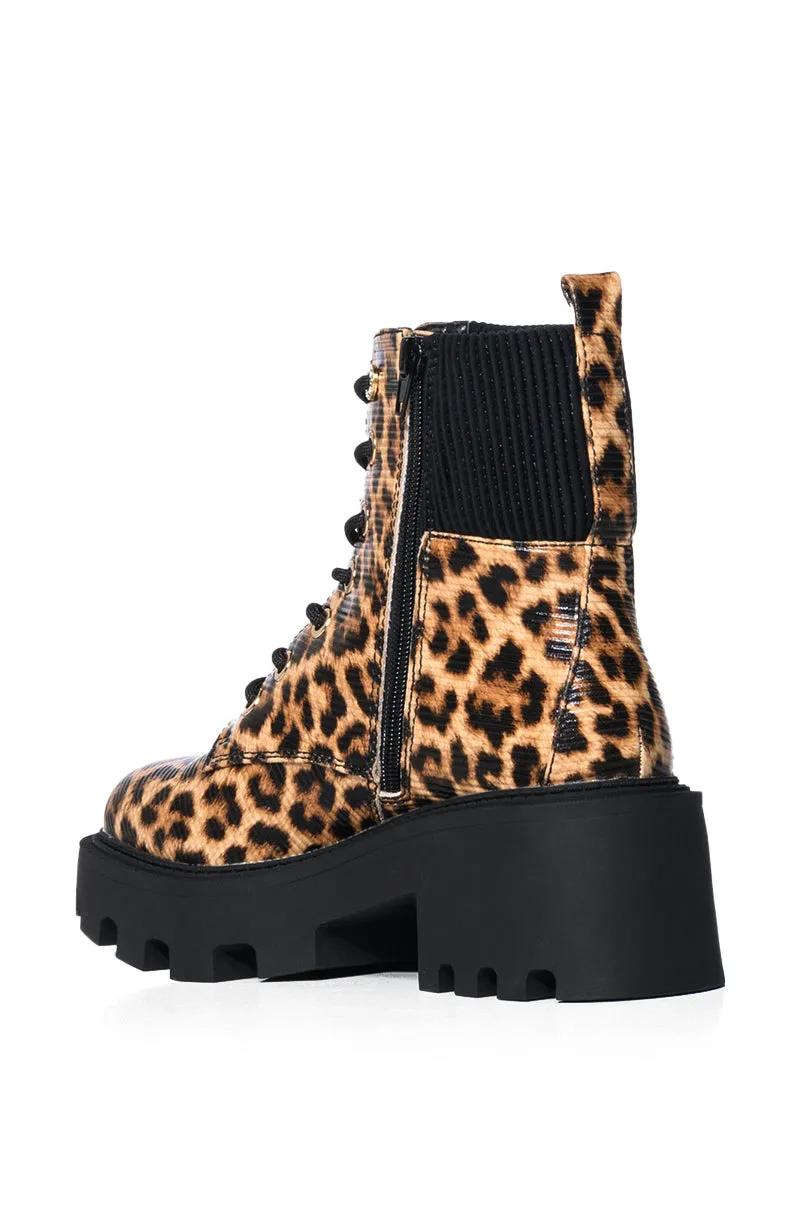 AZALEA WANG ESPECIAL LEOPARD COMBAT BOOTIE sold by AKIRA product image thumbnail 4