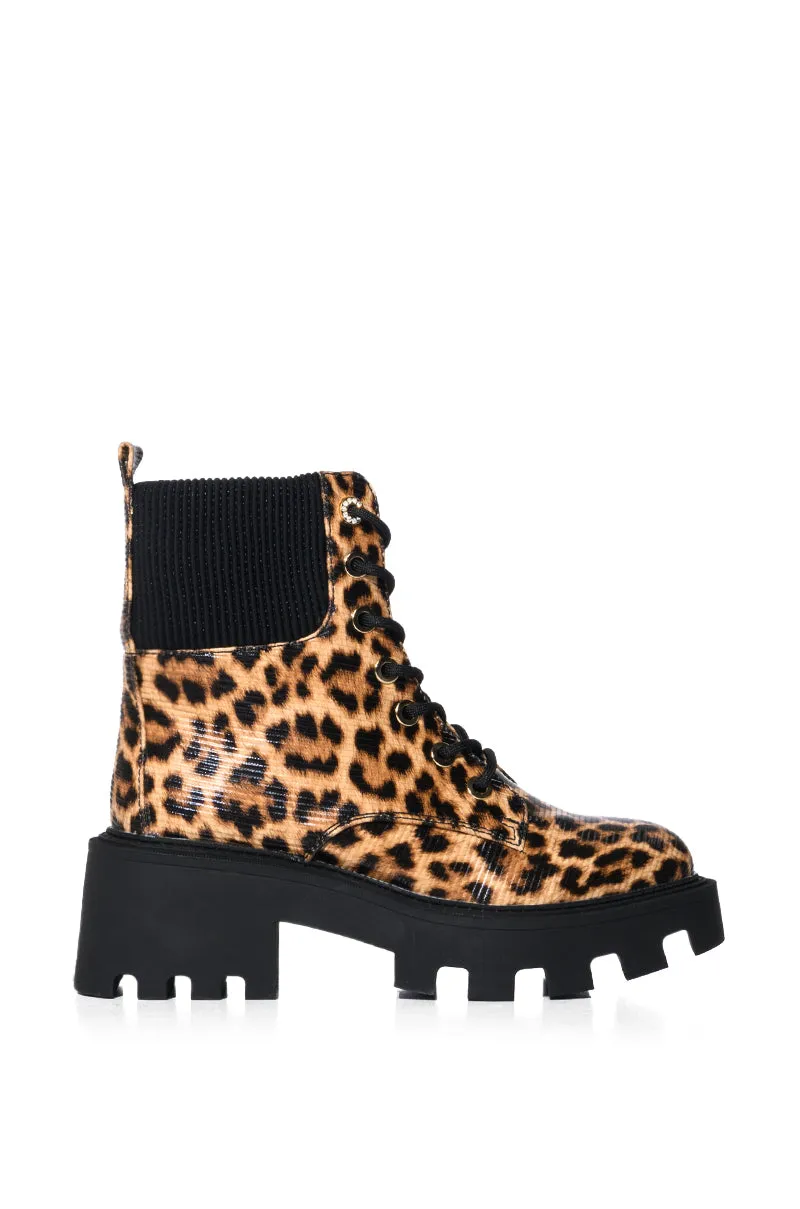 AZALEA WANG ESPECIAL LEOPARD COMBAT BOOTIE sold by AKIRA product image thumbnail 2