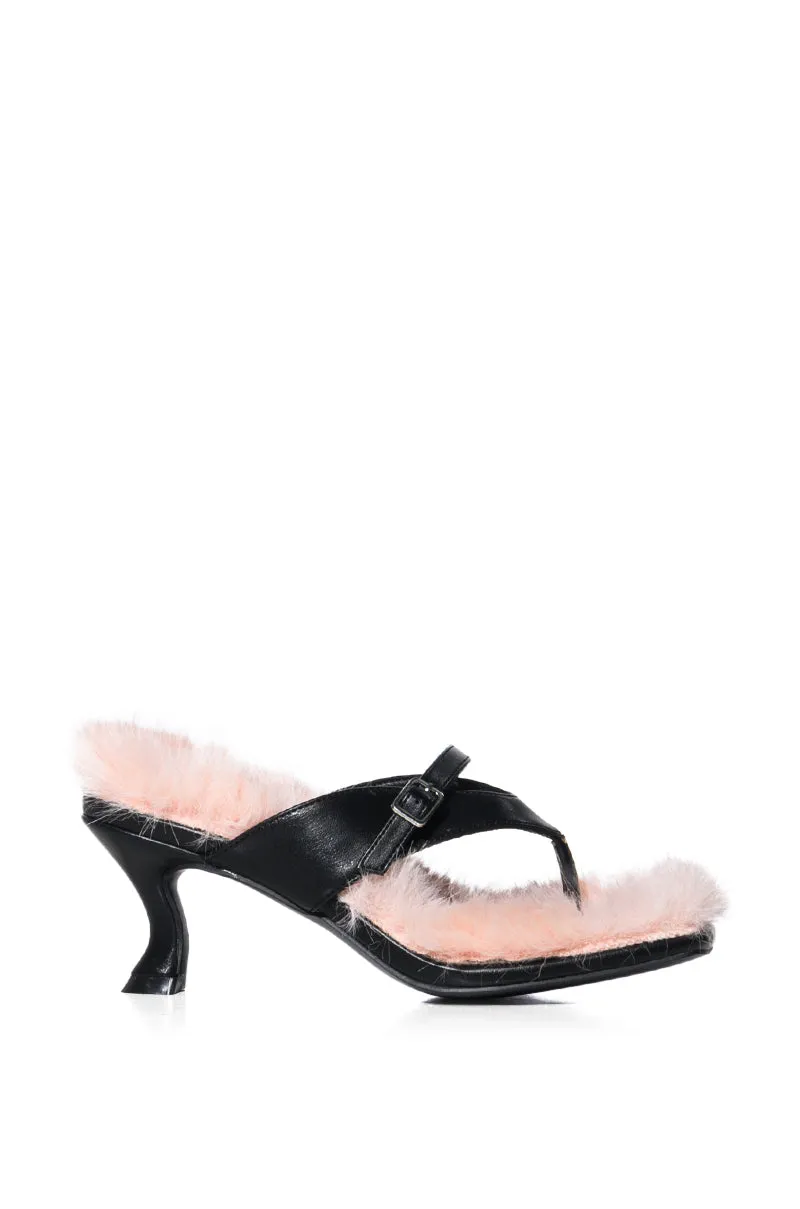 AZALEA WANG SWEETTART PINK FURRY SANDAL sold by AKIRA product image thumbnail 2