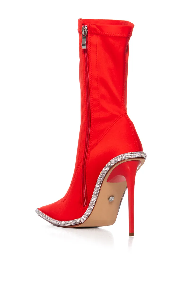 AZALEA WANG HOT TAMALE RED RHINESTONE TRIM BOOTIE sold by AKIRA product image thumbnail 4