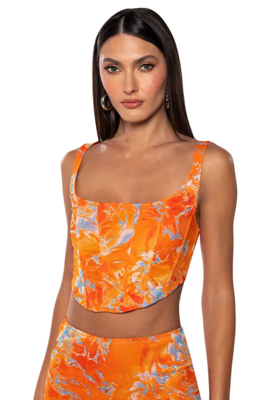 ON THE SHORE CORSET TOP sold by AKIRA