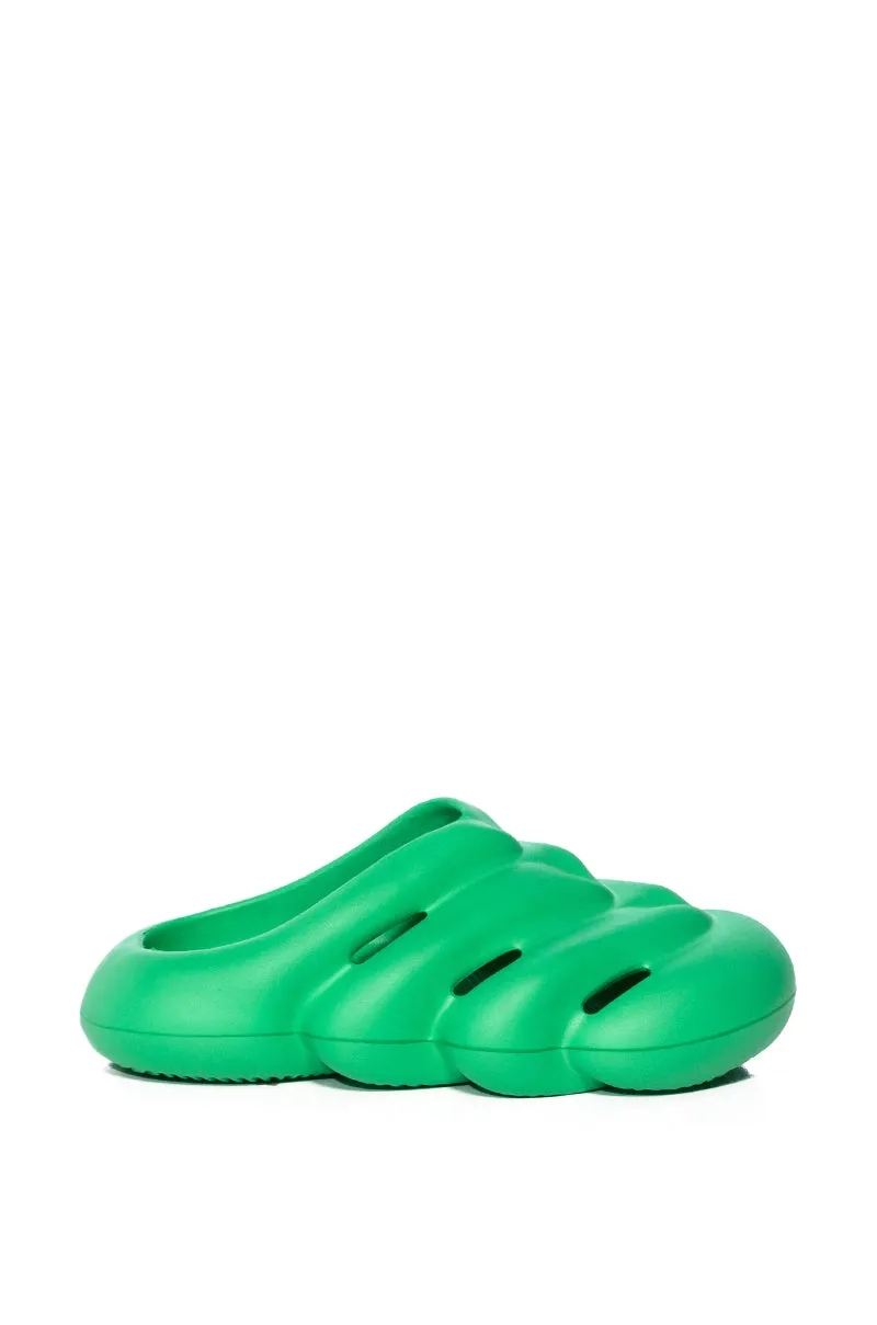 AZALEA WANG RUMBLE RUBBER FLAT SANDAL IN GREEN sold by AKIRA product image thumbnail 2