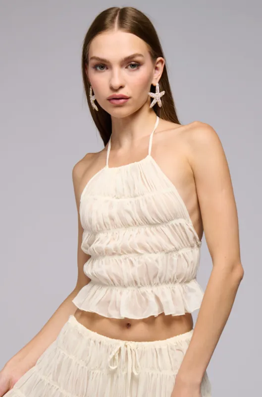 JUST KEEP GOIN HALTER TOP sold by AKIRA