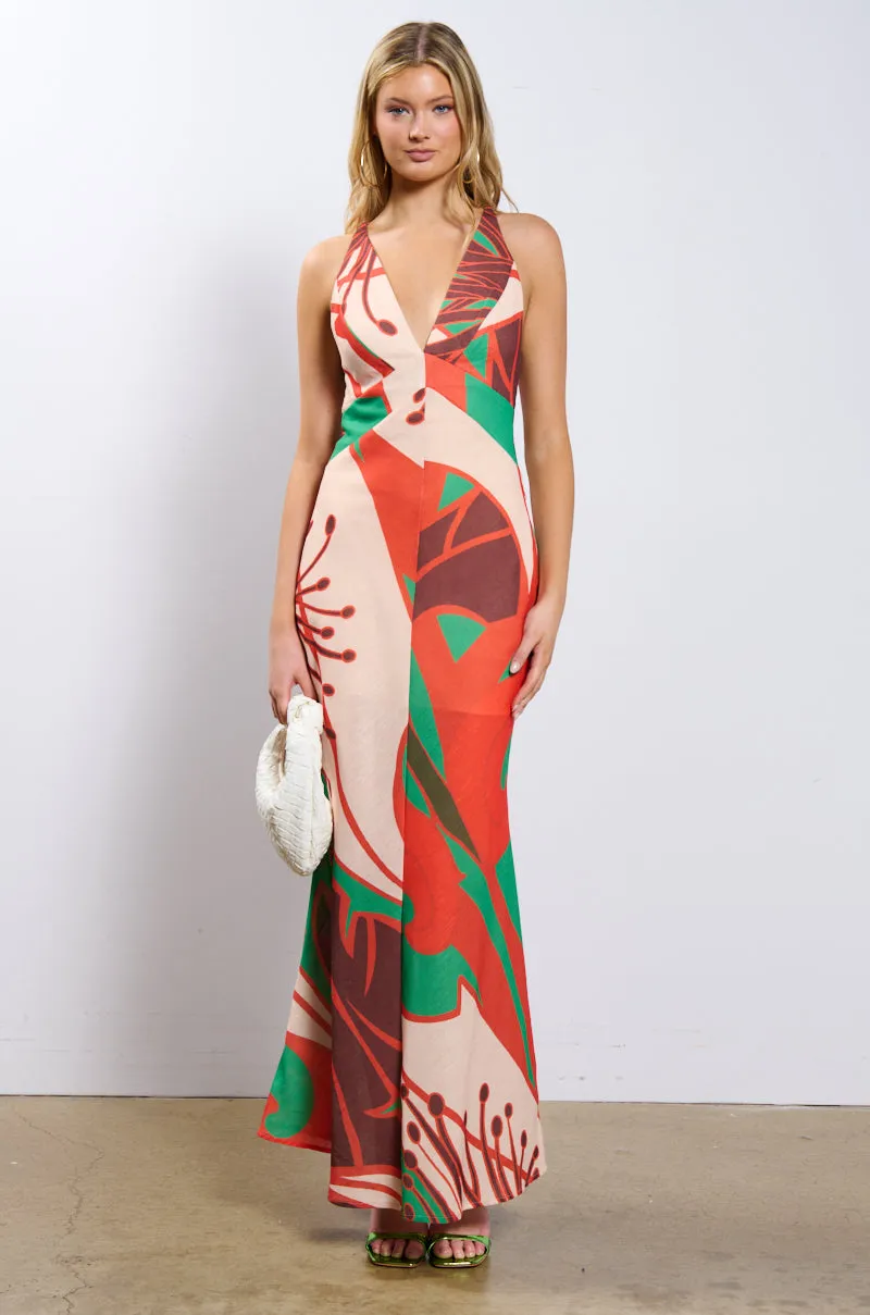 HIBISCUS HONEY PRINTED MAXI DRESS sold by AKIRA