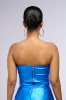 NIGHT TWO METALLIC BANDEAU TOP IN BLUE sold by AKIRA