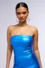 NIGHT TWO METALLIC BANDEAU TOP IN BLUE sold by AKIRA