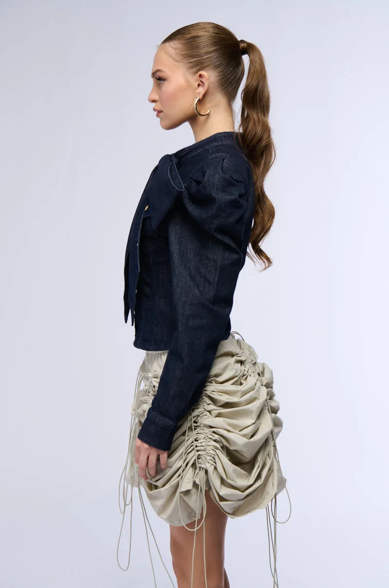 WAIT FOR U DENIM BOW BLOUSE sold by AKIRA product image thumbnail 4
