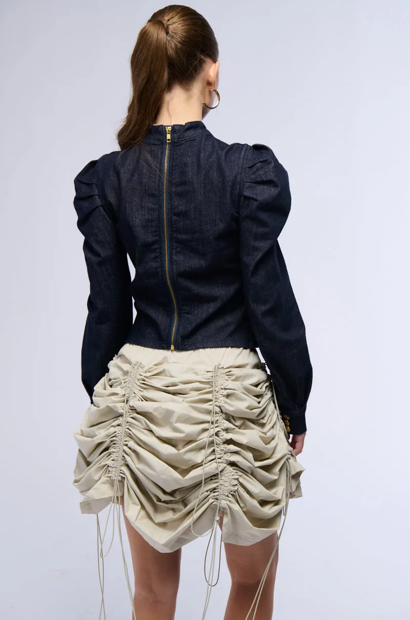 WAIT FOR U DENIM BOW BLOUSE sold by AKIRA product image thumbnail 5