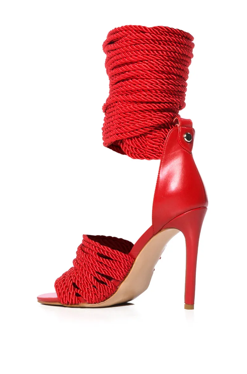 AZALEA WANG CHARLENE RED KNOTTED SANDAL sold by AKIRA product image thumbnail 5