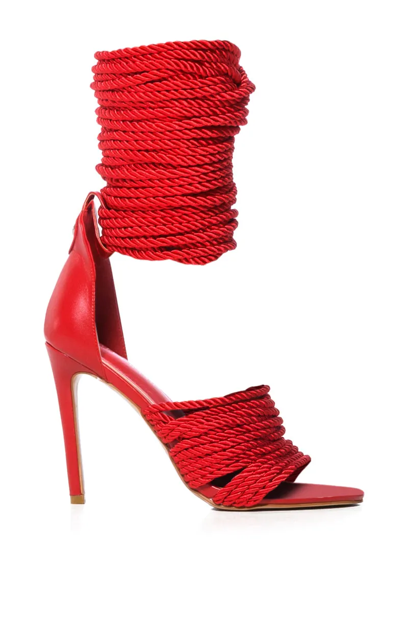 AZALEA WANG CHARLENE RED KNOTTED SANDAL sold by AKIRA product image thumbnail 2