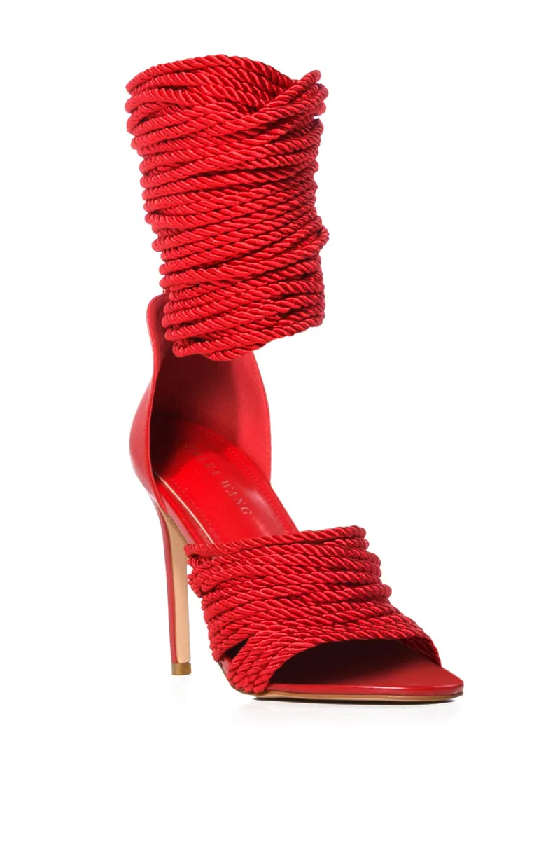 AZALEA WANG CHARLENE RED KNOTTED SANDAL sold by AKIRA product image thumbnail 4