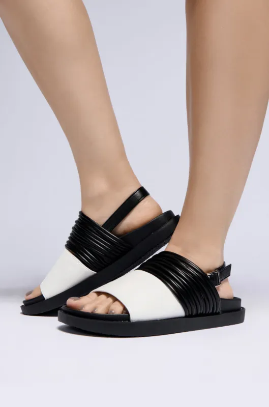 AZALEA WANG HILAIRE BLACK COLORBLOCK SANDAL sold by AKIRA