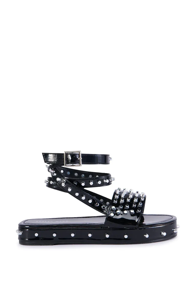 AZALEA WANG CAUTIONARY BLACK SUPER SPIKEY SANDAL sold by AKIRA product image thumbnail 2