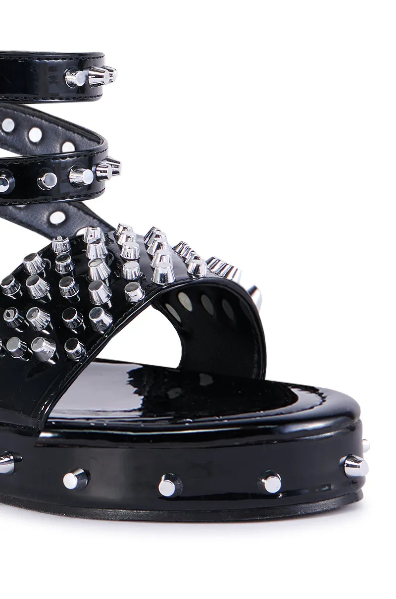 AZALEA WANG CAUTIONARY BLACK SUPER SPIKEY SANDAL sold by AKIRA product image thumbnail 5