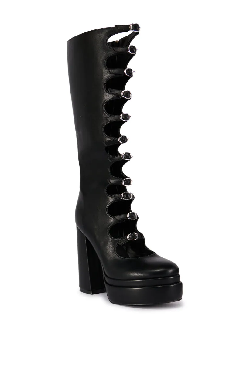 AZALEA WANG MARIGOLD BLACK BUCKLE UP BOOT sold by AKIRA product image thumbnail 2