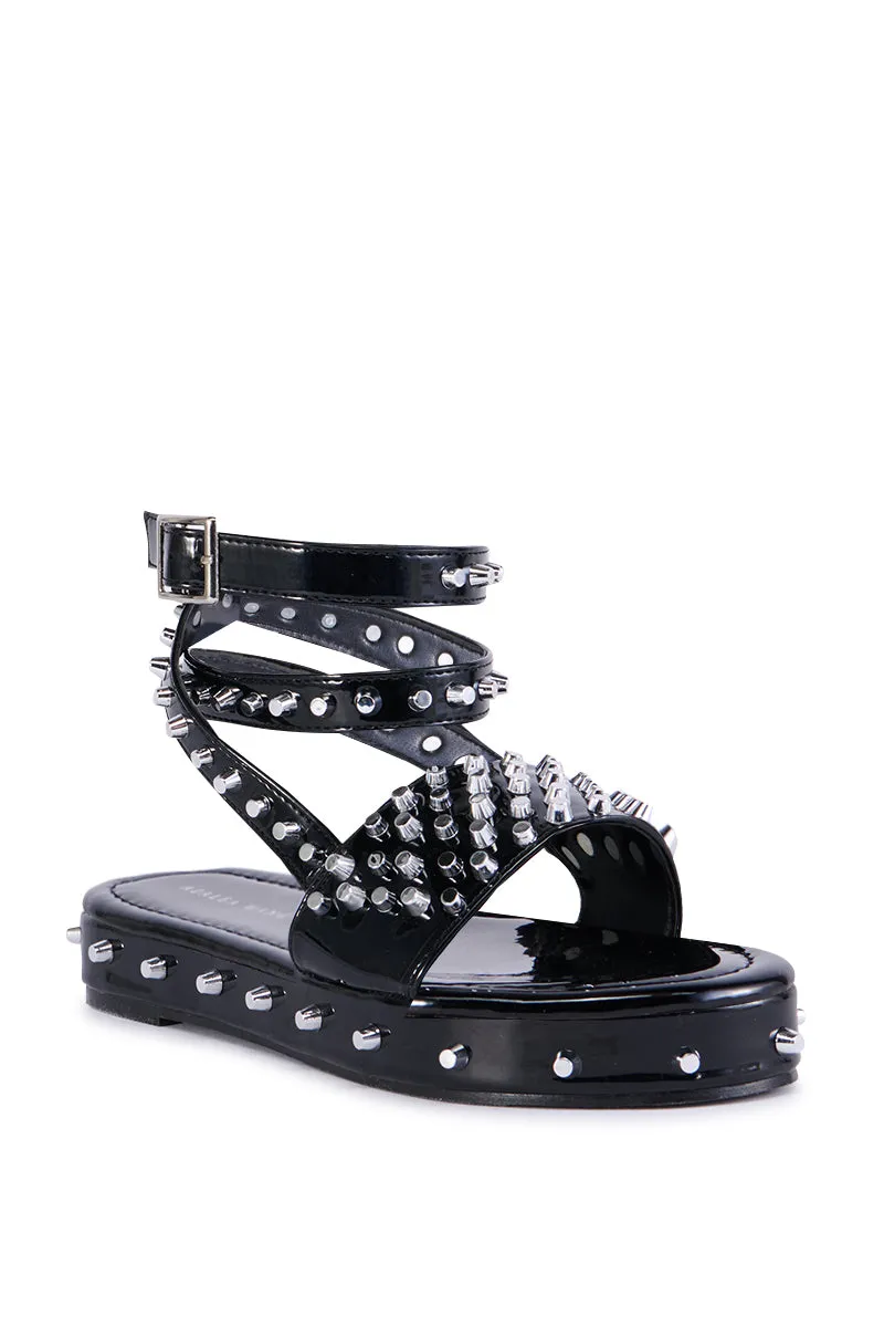 AZALEA WANG CAUTIONARY BLACK SUPER SPIKEY SANDAL sold by AKIRA product image thumbnail 3