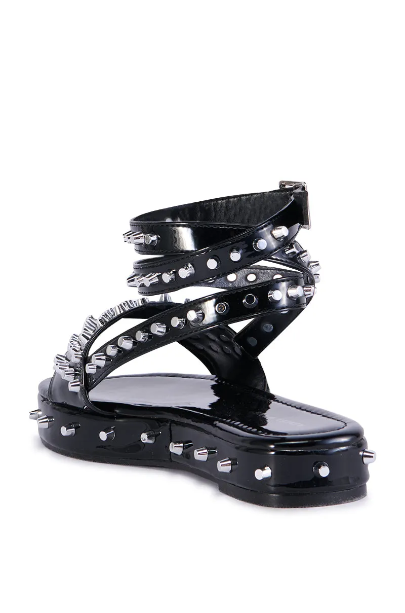 AZALEA WANG CAUTIONARY BLACK SUPER SPIKEY SANDAL sold by AKIRA product image thumbnail 4