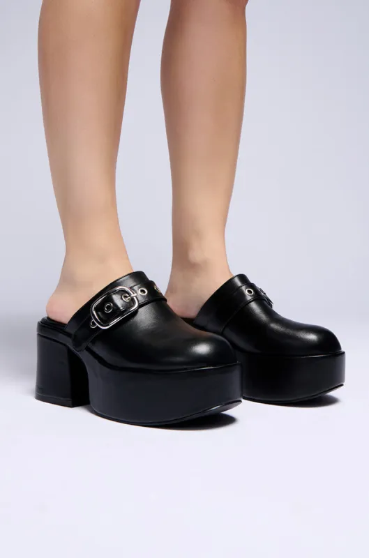 AZALEA WANG CLARAMAE BLACK CLOG sold by AKIRA