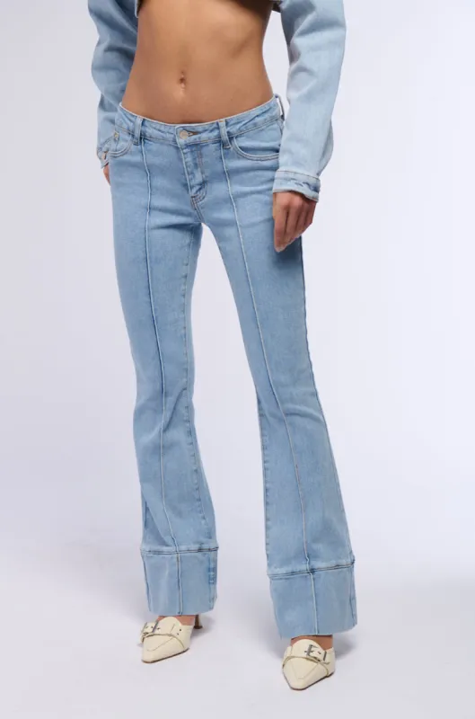 HOTEL CALIFORNIA LIGHT WASH FLARE JEANS sold by AKIRA