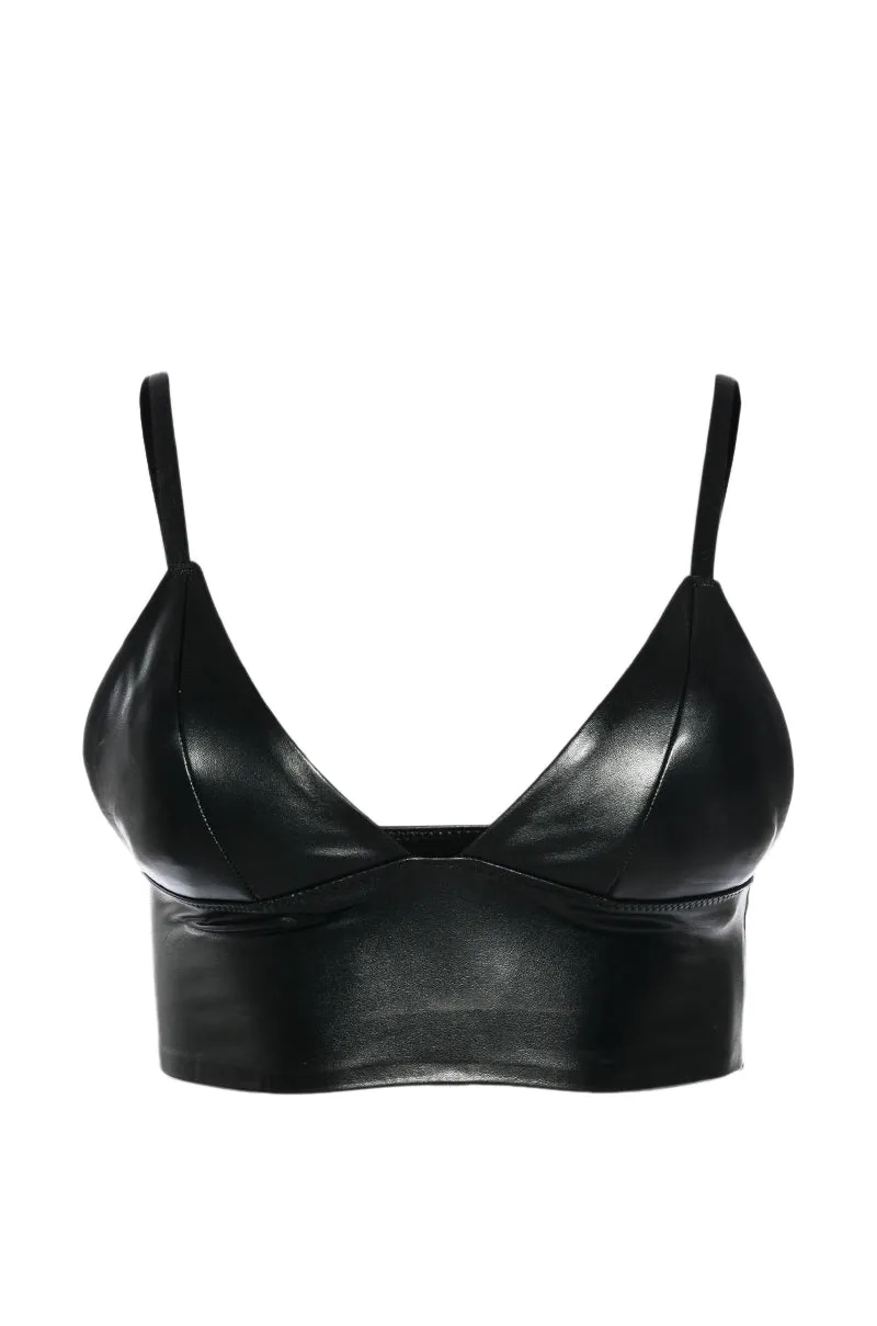 ITS A THANG FAUX LEATHER CROP TOP sold by AKIRA