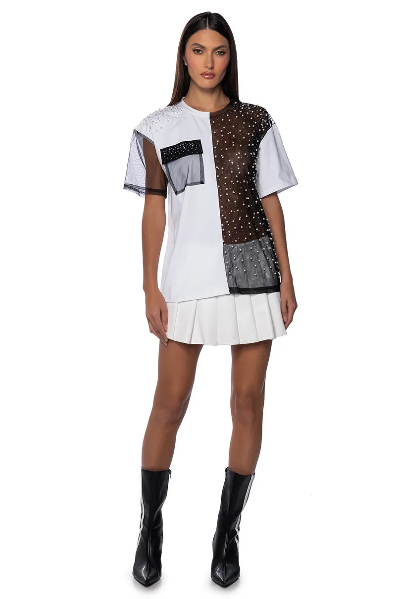 CARISSA SHORT SLEEVE MESH T-SHIRT sold by AKIRA product image thumbnail 3