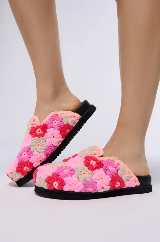 AZALEA WANG EFRYN PINK FLOWER EMBROIDERED CLOG sold by AKIRA