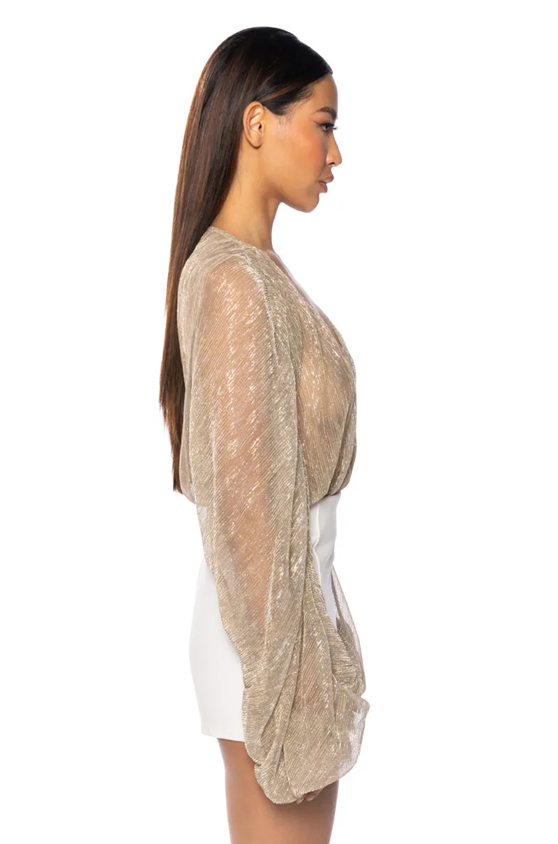 SLOW MOTION LONG SLEEVE WRAP FRONT BODYSUIT sold by AKIRA product image thumbnail 5