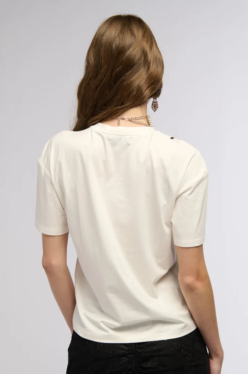 DAINTY BRA DETAIL GRAPHIC T SHIRT sold by AKIRA product image thumbnail 4