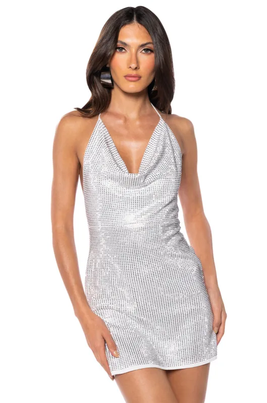 MIDNIGHT MAGIC RHINESTONE MINI DRESS sold by AKIRA