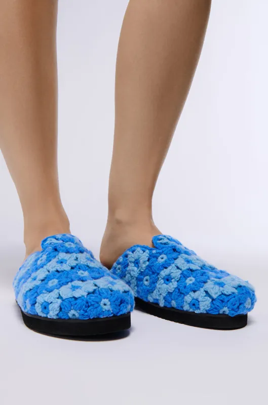 AZALEA WANG EFRYN BLUE FLOWER EMBROIDERED CLOG sold by AKIRA