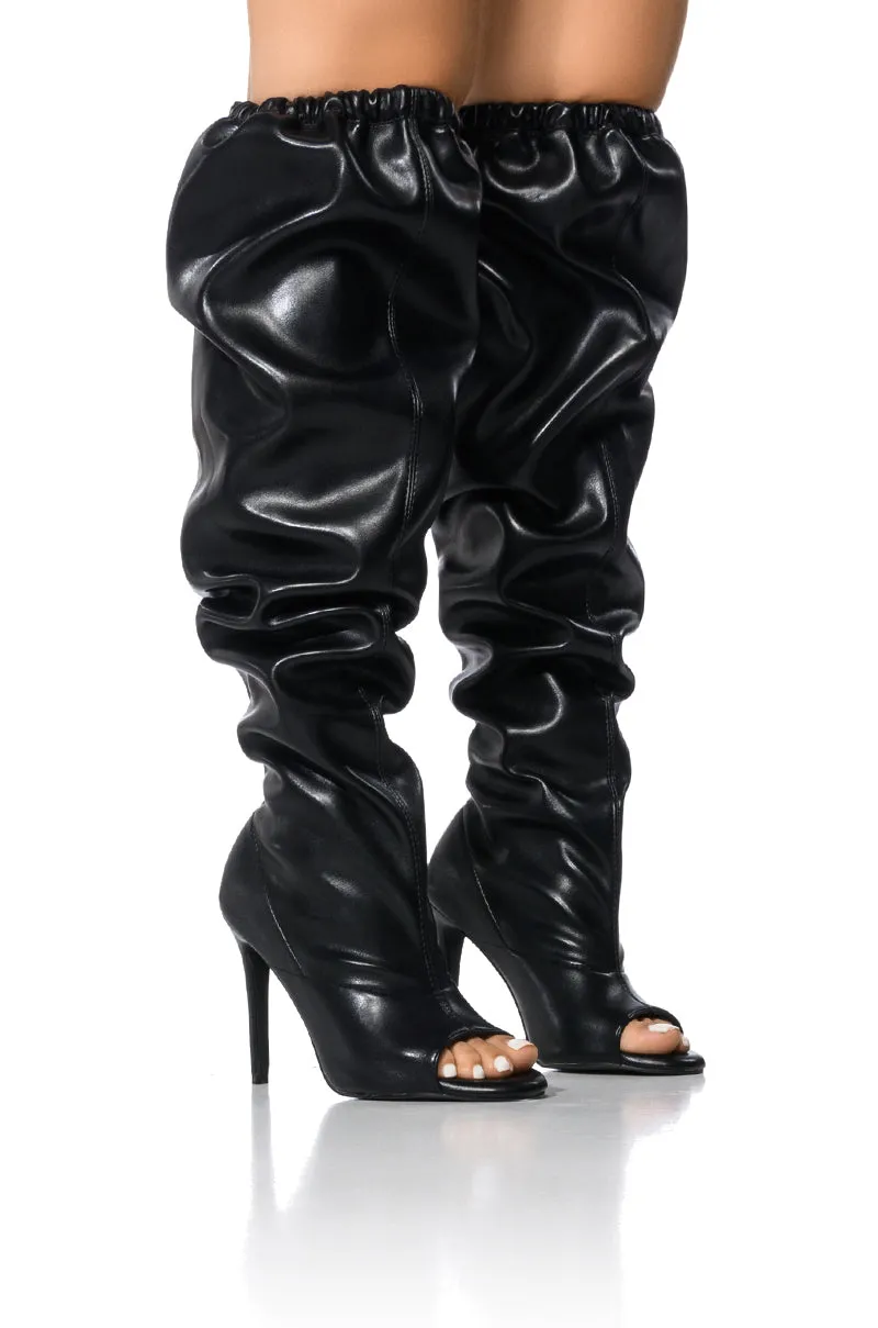 AZALEA WANG LAINEZ BLACK OPEN TOE BOOT sold by AKIRA product image thumbnail 2