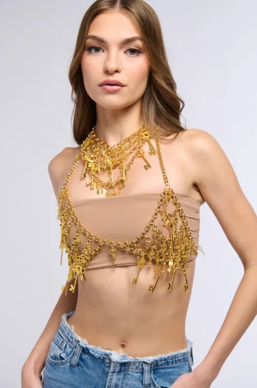 YOU HAVE THE KEYS BODY CHAIN sold by AKIRA