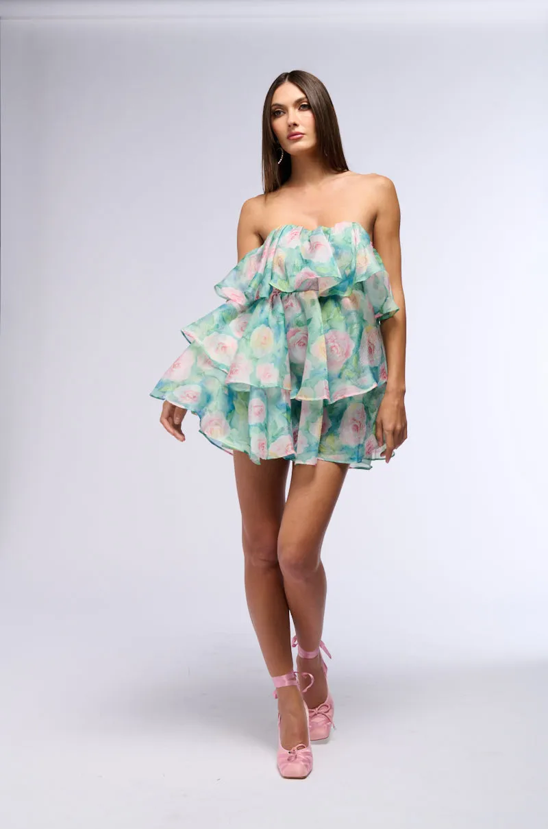 FLORAL DELIGHT PRINTED ORGANZA MINI DRESS sold by AKIRA product image thumbnail 5