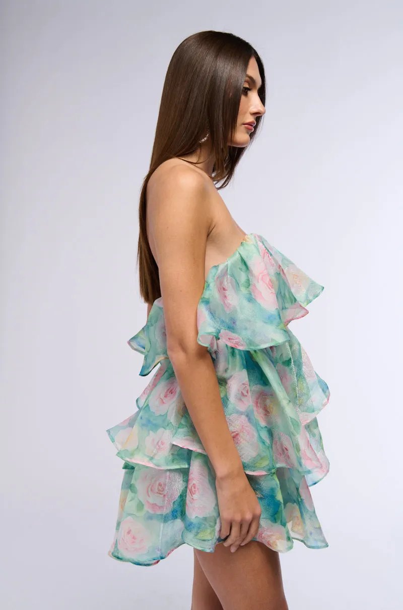 FLORAL DELIGHT PRINTED ORGANZA MINI DRESS sold by AKIRA product image thumbnail 2