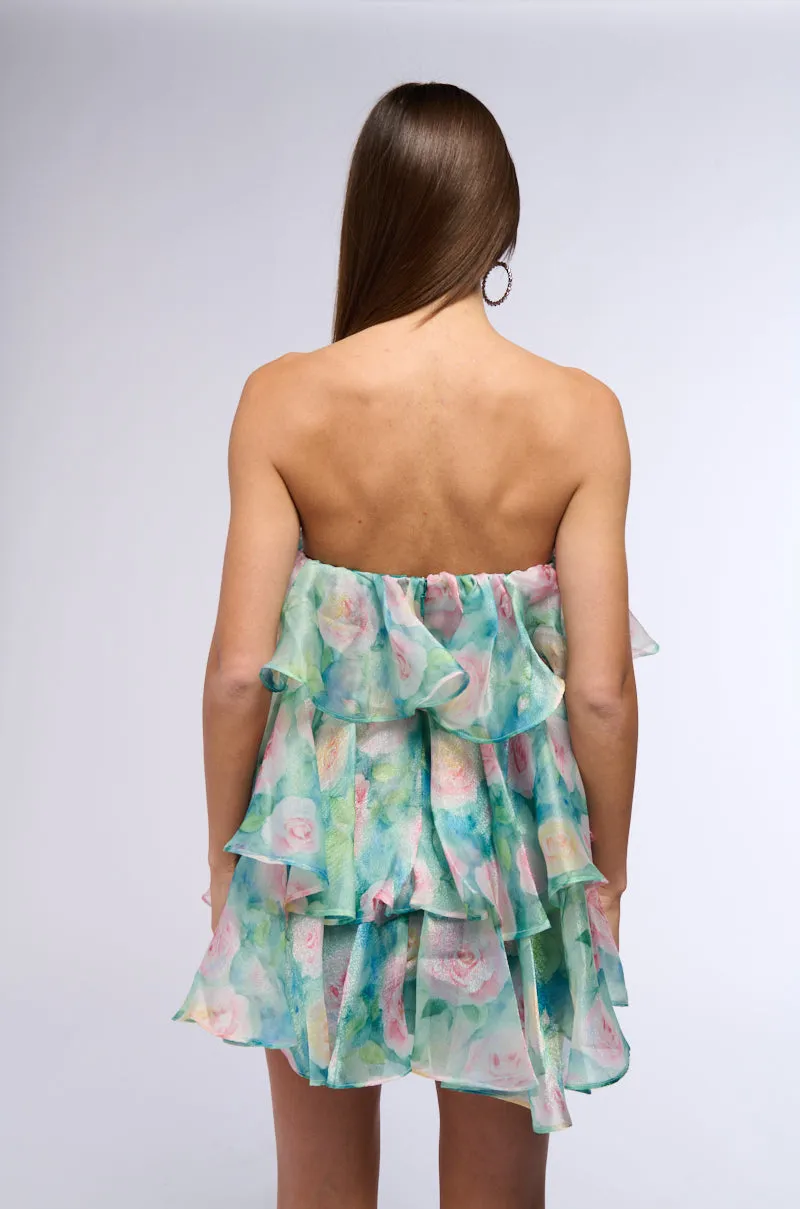 FLORAL DELIGHT PRINTED ORGANZA MINI DRESS sold by AKIRA product image thumbnail 3