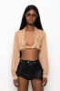 NEVER BE LIKE YOU TWIST FRONT CROP LONG SLEEVE TOP sold by AKIRA