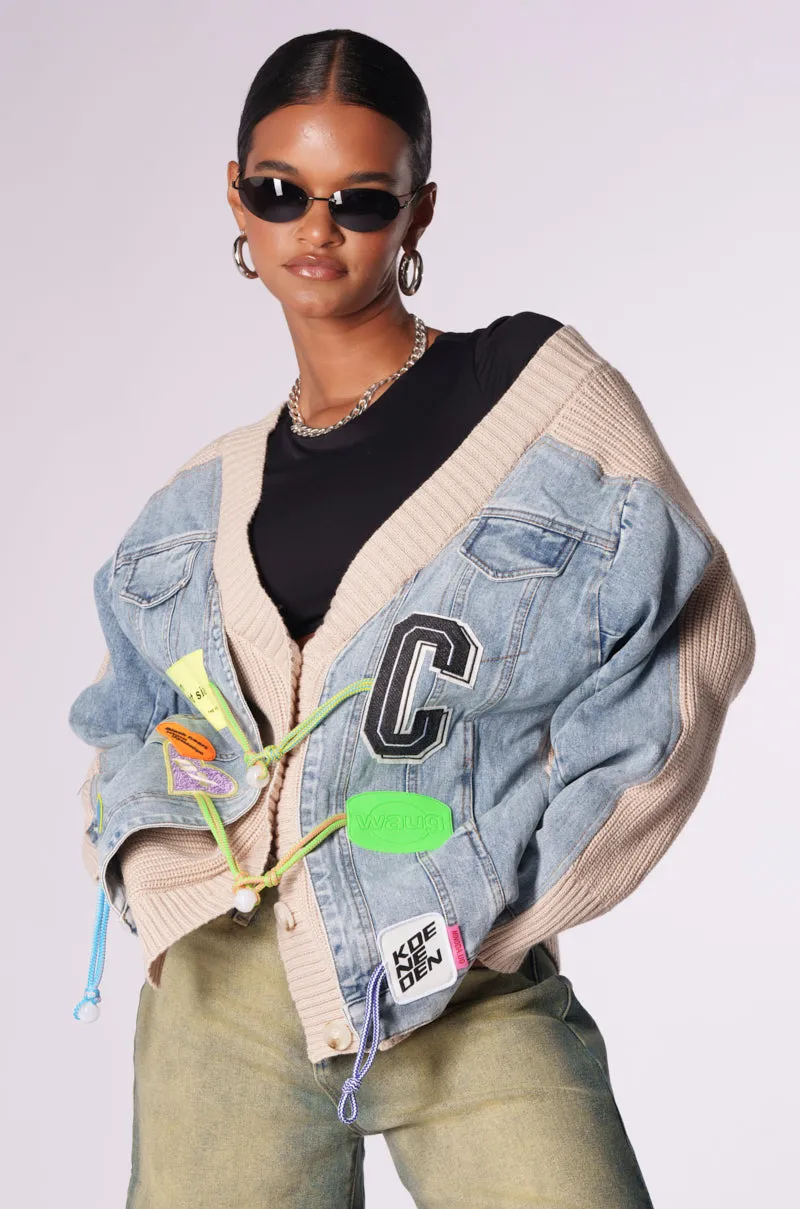 BRIGHT SIDE MIX KNIT CARDIGAN sold by AKIRA product image thumbnail 4