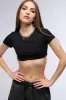 EVERYDAY CROP TEE IN BLACK sold by AKIRA
