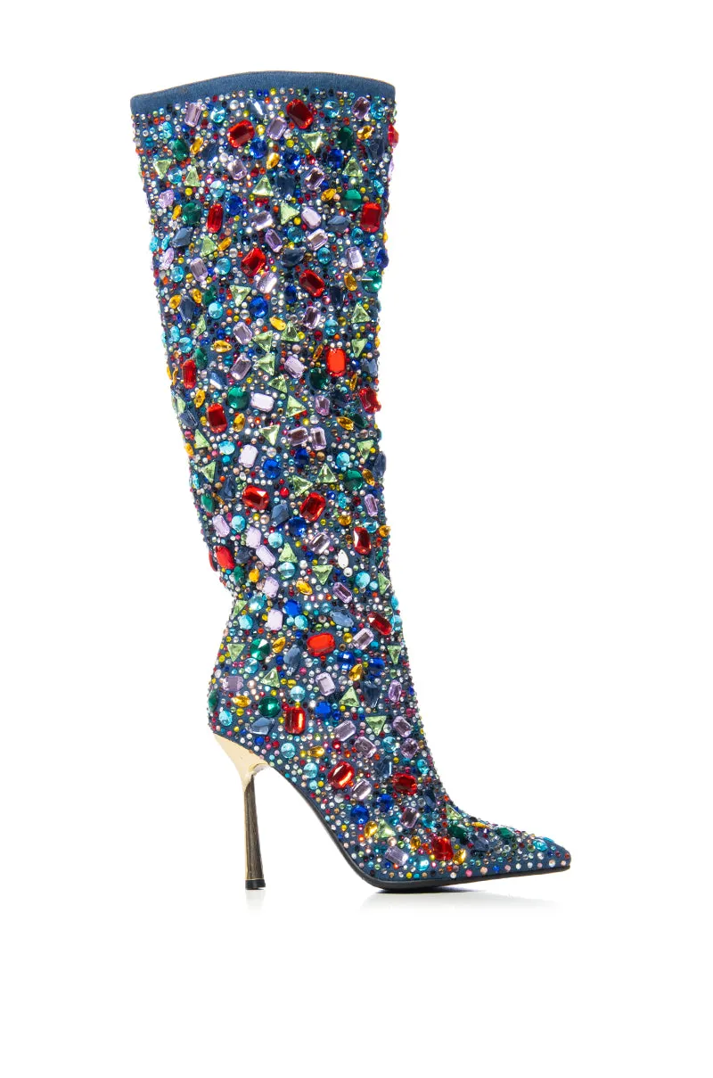 AZALEA WANG EMBER RHINESTONE MULTI STILETTO BOOT sold by AKIRA product image thumbnail 5
