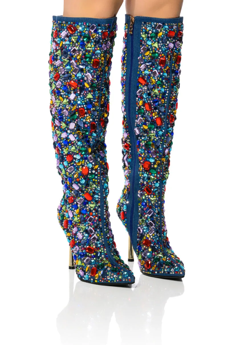 AZALEA WANG EMBER RHINESTONE MULTI STILETTO BOOT sold by AKIRA product image thumbnail 2