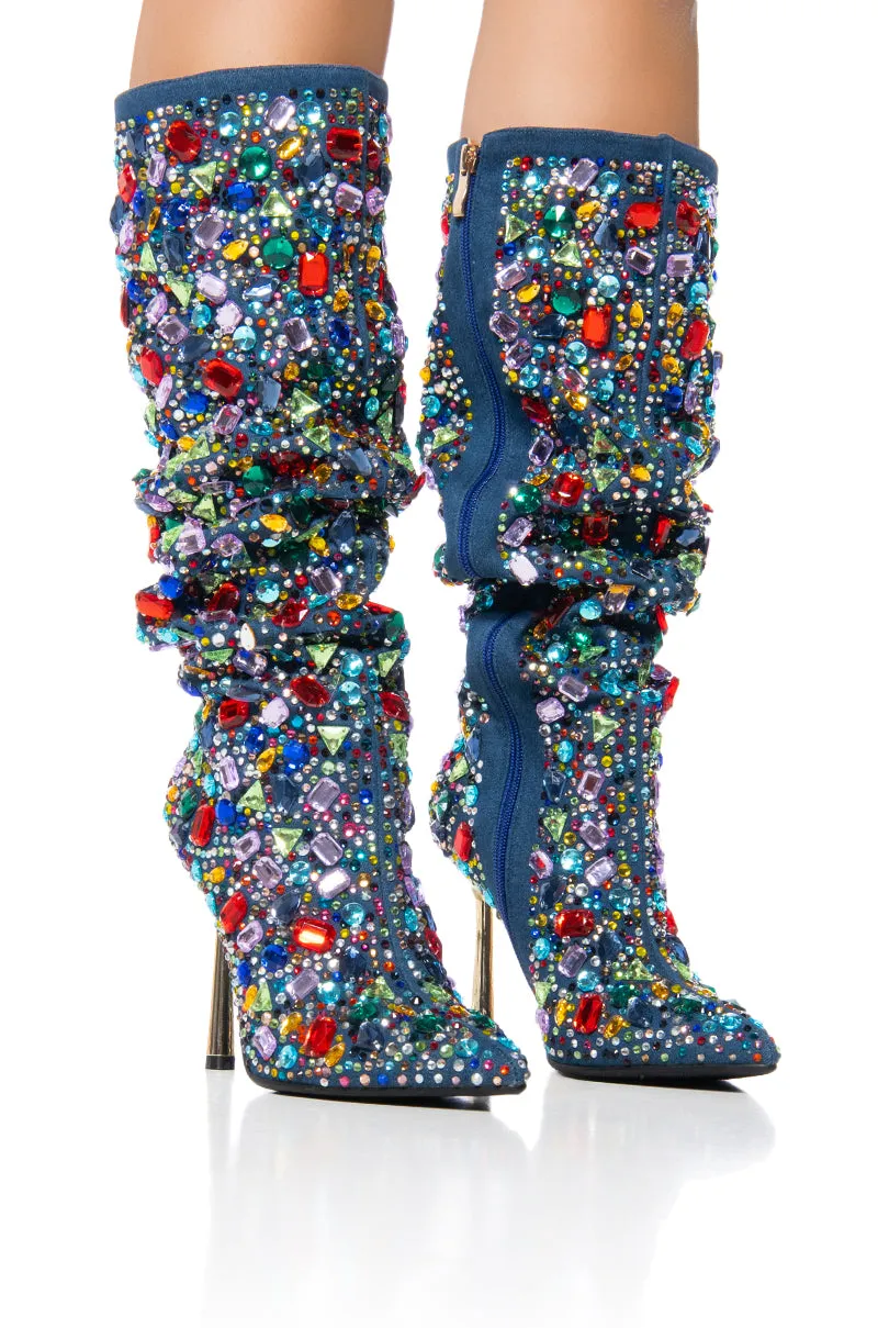 AZALEA WANG EMBER RHINESTONE MULTI STILETTO BOOT sold by AKIRA product image thumbnail 3