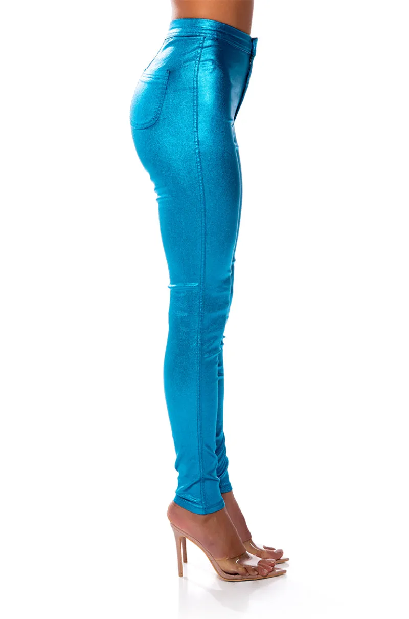 BORN TO SHINE METALLIC SKINNY PANTS sold by AKIRA product image thumbnail 5