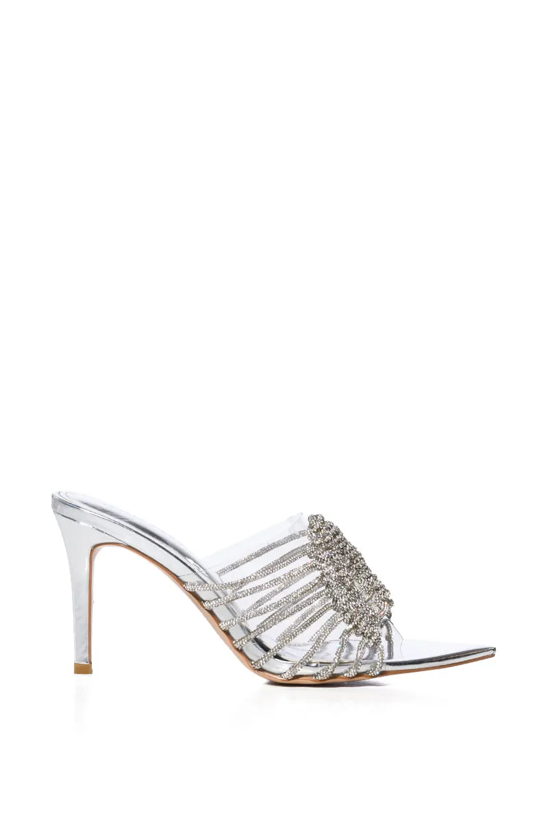 AZALEA WANG VERITY SILVER SPARKLE SANDAL sold by AKIRA product image thumbnail 2