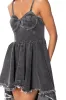 VIOLET HIGH LOW HEM DENIM HALTER NECK DRESS sold by AKIRA