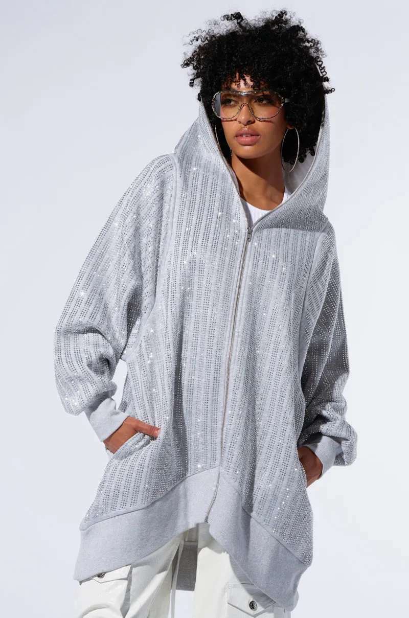 TRES CHIC PASSPORT OVERSIZE ZIP UP JACKET sold by AKIRA product image thumbnail 2