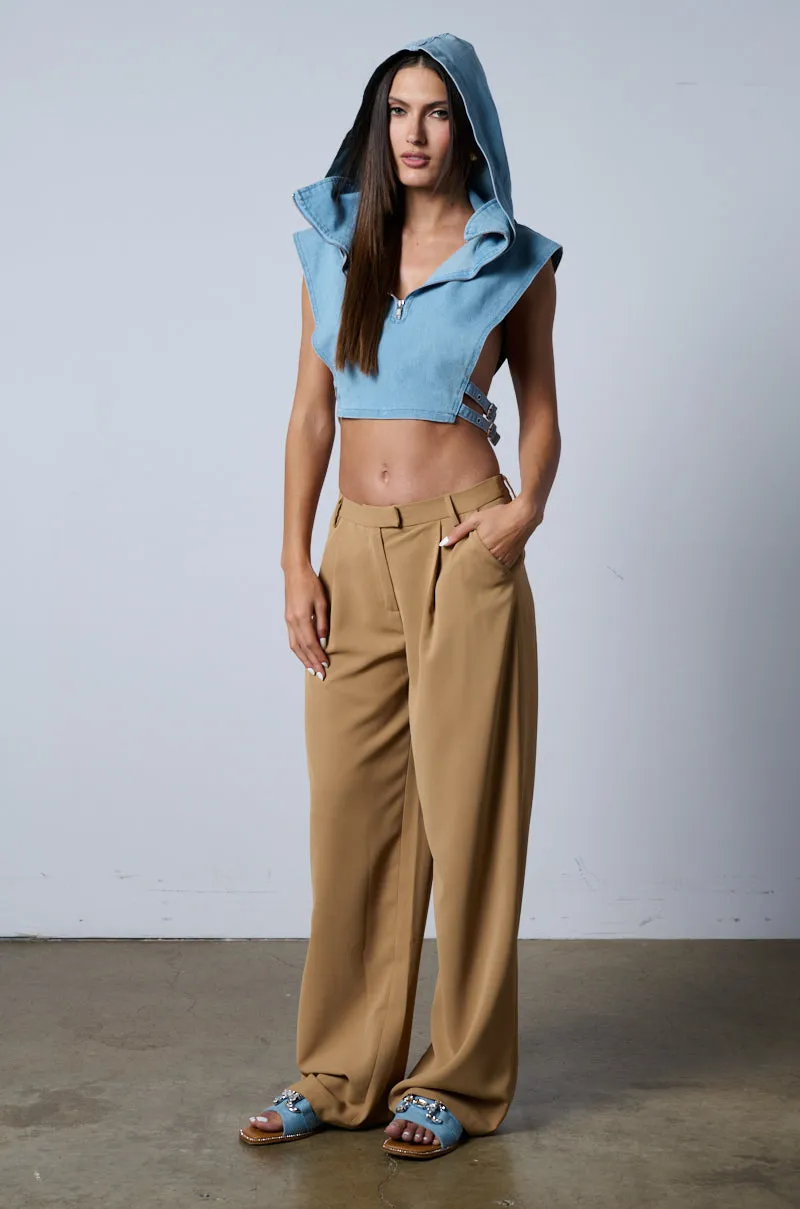 ABOUT MY CASH STRAIGHT LEG WOVEN TROUSER IN BEIGE sold by AKIRA product image thumbnail 5